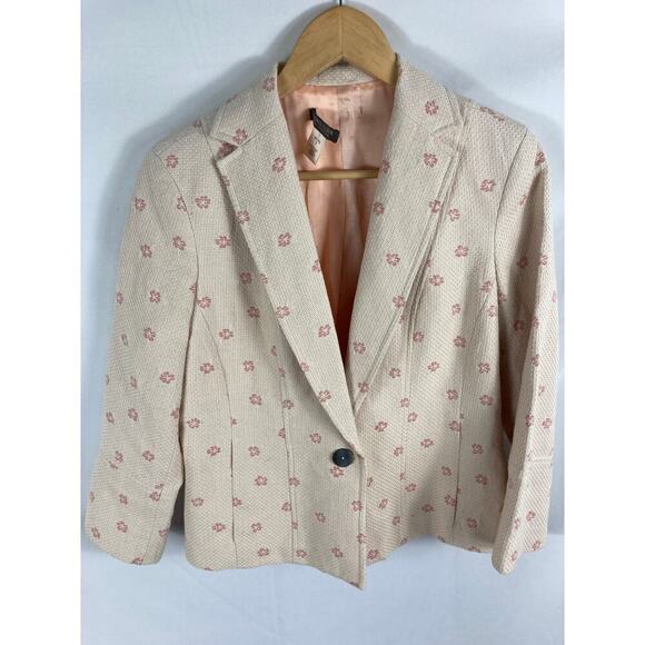 Sigrid Olsen Textured Floral Blazer Size 8P - Picture 4 of 6
